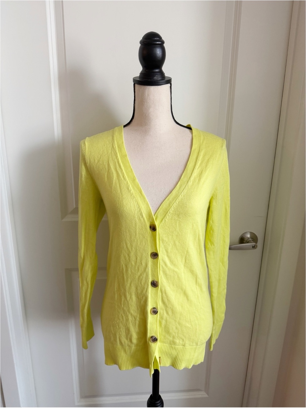 GAP Neon Yellow V-Neck Button Front Cardigan